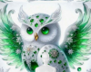 Owl emerald background