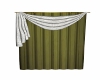 green & white R curtain