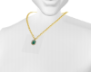 P| Gold Necklace-Green