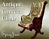 Antq Carved Chair Tpstry