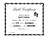 Maxy Carson's Birth Cert