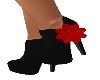 RED ROSE/BLACK BOOTS