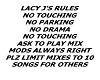 LACY J'S RULES