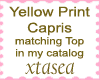 Yellow Print Capris