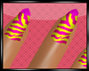 |Pink&Yellow Zebra Nails