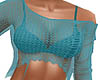 Knitted Ripped Aqua Top