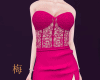 梅 pink lace mini dress