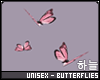 한. pink butterflies