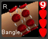 J9~Red Pearls Bangle R