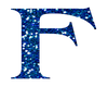 Blue Glitter Letter F