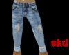 (SK) Cuffed Faded Jeans
