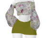 floral top sage skirt