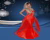 Red Jeweled Evening Gown
