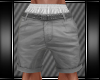 [L] GREY BELTED SHORTS