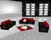 |T| Red&Blk Couch Set