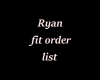 Ryan fit list