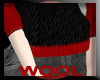 Red Blk Wool Top