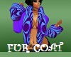 purple zebra fur coat