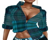 Teal Flannel Plaid Top