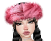 F. Pink fur hat
