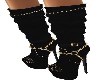 GOLD/BLACK CHAINED BOOTS