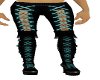 teal laced pants /boots