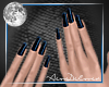 Black/Blue Nails Long