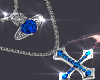 cross necklace blue