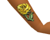 Yellow rose forearm tat