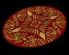 Red & Gold Oval Rug 