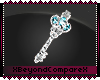 Aqua Crown/Key Necklace