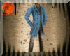 Blue coat & bronze jeans