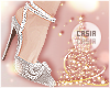 Silver Crystal Bow Heels