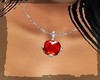 silver red love necklace