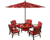 Red Barin Patio Set