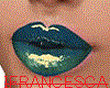 shiny blue green lipstic