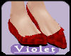 (V) Red quilted  flats