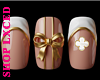 white and gold nails