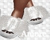 Amo Furry White Slippers