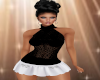 CF Bl & White Skirt Set