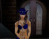 blue satin cowgirl hat