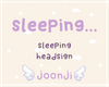sleeping headsign