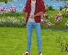 [Q] plaid + jeans M