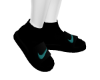 Black Slides Socks Green