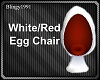 white/red egg chair