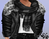 Leather jacket white fur