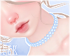 [T] Pearl choker Blue
