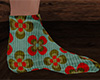 Retro Flowers Socks 9 M