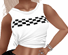 White Chequered Top