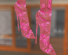 Kim K Pink Lace Boots